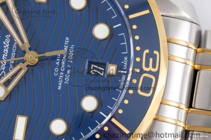 0522 ZeroBulk Seamaster Diver 300M SS YG Blue Ceramic Bezel JVSF 1:1 Best Edition Blue Dial on SS YG Bracelet A 7784